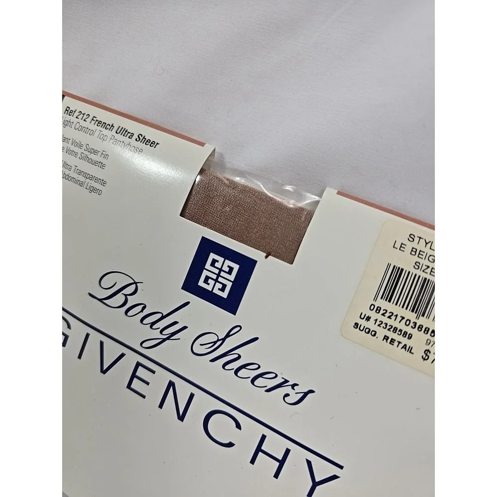 (2) GIVENCHY‎ Pantyhose French Ultra Sheer Light Control Top Sz B Le Beige 212